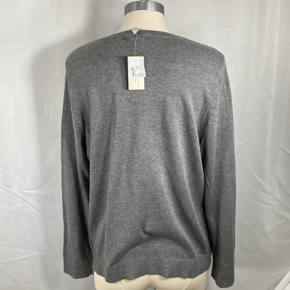 CJ Banks grey cardigan button up w sequins Classic versatile office weekend X - Picture 5 of 7